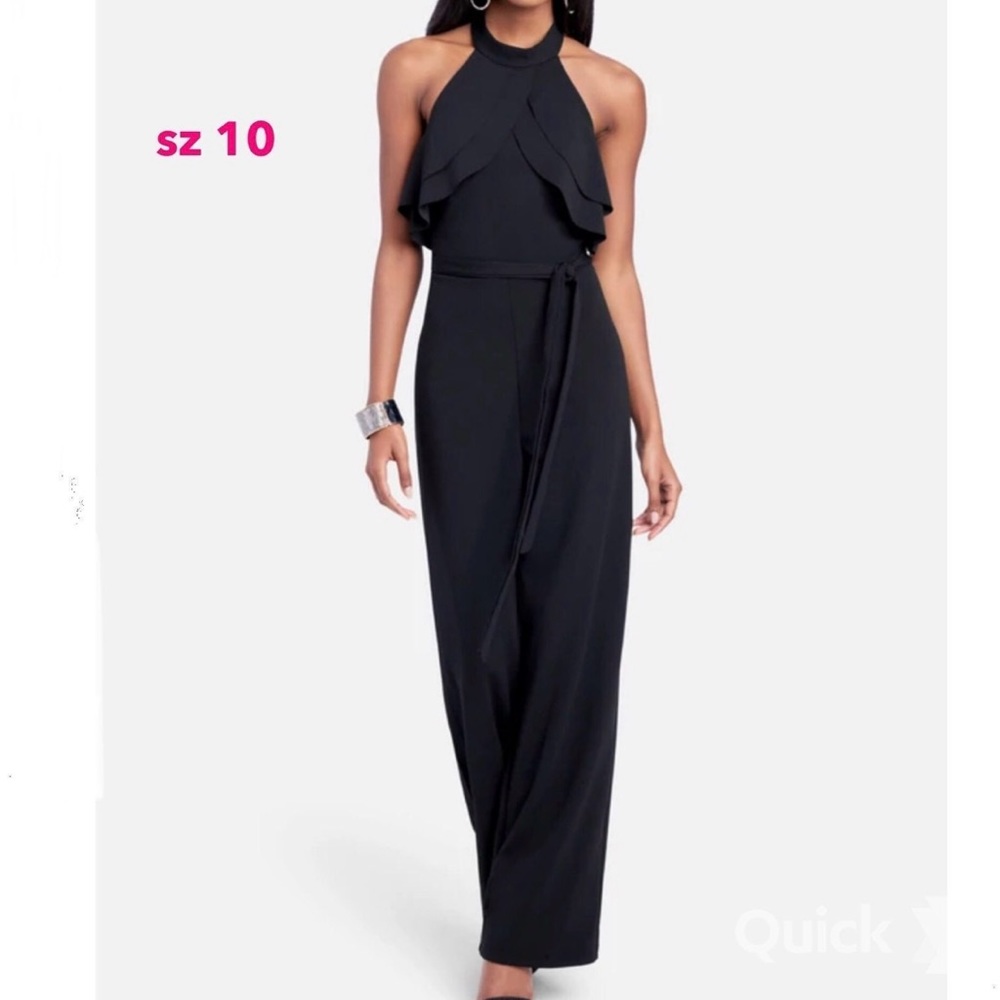 BEBE ruffle high neck jumpsuit size 10